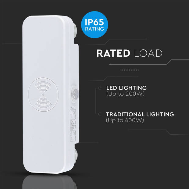 V-TAC VT-8036-W Bewegingssensoren - Microgolfsensor - IP65