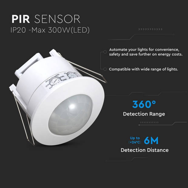 V-TAC VT-8051 Bewegingssensoren - Infraroodsensor - IP20