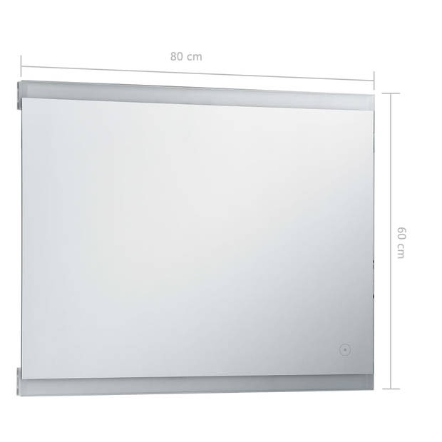 vidaXL Badkamerspiegel LED met aanraaksensor 80x60 cm