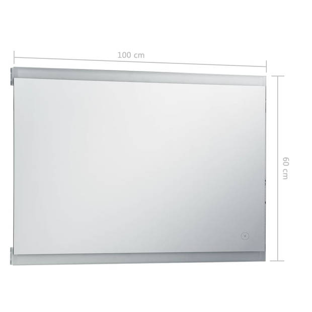 vidaXL Badkamerspiegel LED met aanraaksensor 100x60 cm