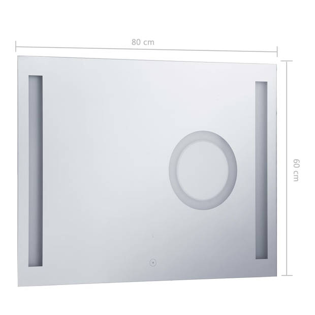 vidaXL Badkamerspiegel LED met aanraaksensor 80x60 cm