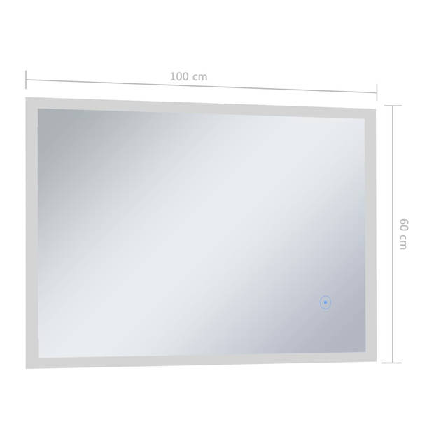 vidaXL Badkamerspiegel LED met aanraaksensor 100x60 cm