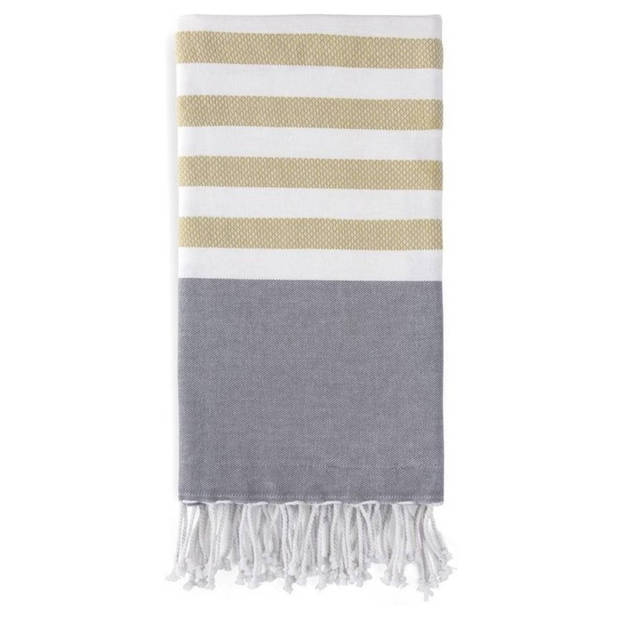 Walra Fouta Sunshade Happiness - 100x180 - 100% Katoen - Jeans Blauw