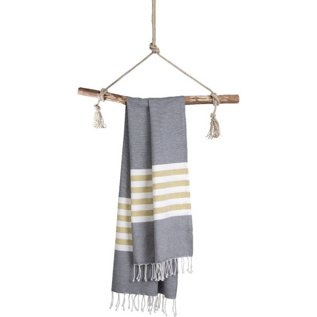 Walra Fouta Sunshade Happiness - 100x180 - 100% Katoen - Jeans Blauw