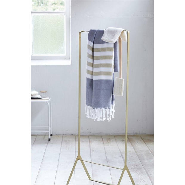 Walra Fouta Sunshade Happiness - 100x180 - 100% Katoen - Jeans Blauw