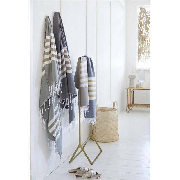 Walra Fouta Sunshade Happiness - 100x180 - 100% Katoen - Legergroen