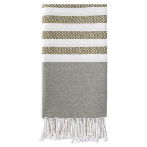 Walra Fouta Sunshade Happiness - 100x180 - 100% Katoen - Legergroen