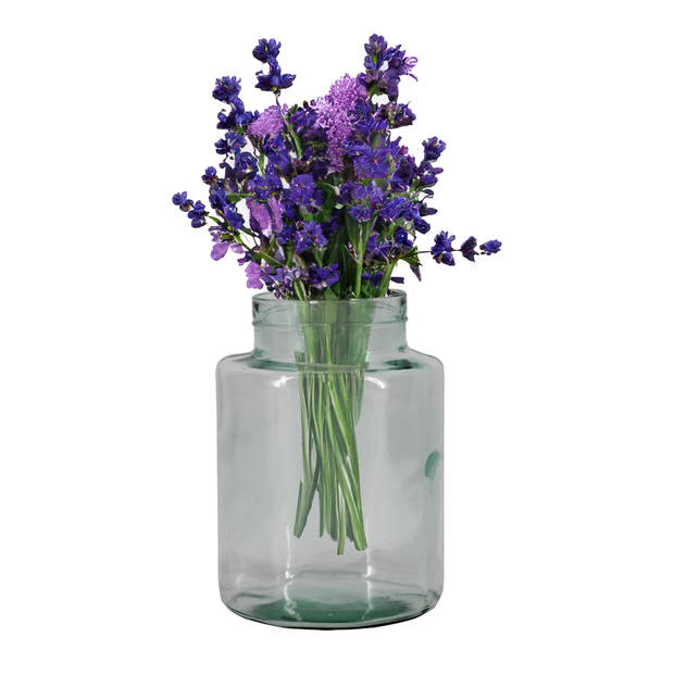 Floran Bloemenvaas Bela Arte - transparant - glas - H20 cm - melkbus vaas met smalle hals - Vazen