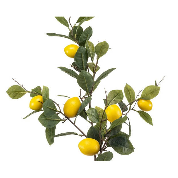 Emerald Kunstbloem citrusfruit tak citroen - 95 cm - geel - kunst zijdebloemen - Kunstbloemen