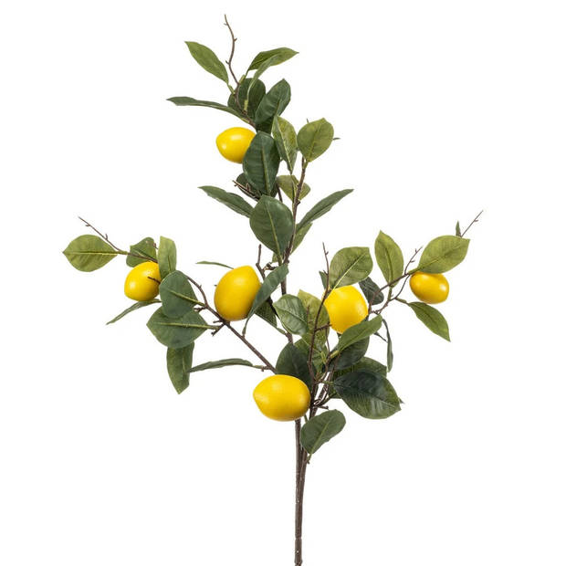 Emerald Kunstbloem citrusfruit tak citroen - 95 cm - geel - kunst zijdebloemen - Kunstbloemen