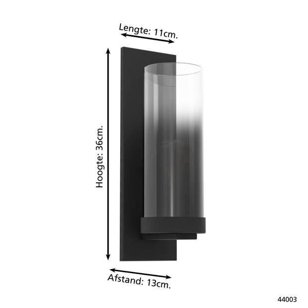 EGLO Toothill Wandlamp - E27 - 36 cm - Zwart/Ombre effect