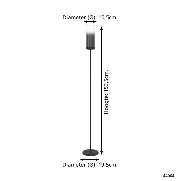 EGLO Toothill Vloerlamp - E27 - 153,5 cm - Zwart/Ombre effect