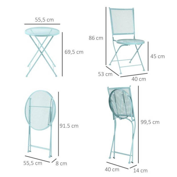 Tuinset - Bistroset - Tuinmeubelen - Tuinmeubels - Balkonset - Tuintafel - Tuinstoelen - Metaal