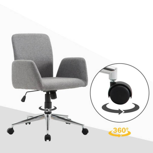 Bureaustoel - Ergonomische bureaustoel - Stoelen - Grijs - 61 x 58 x 88-97,5 cm