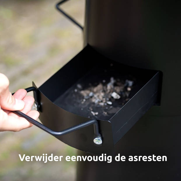 BluMill 3-in-1 Vuurkorf Plancha Barbecue met brandhout opslag