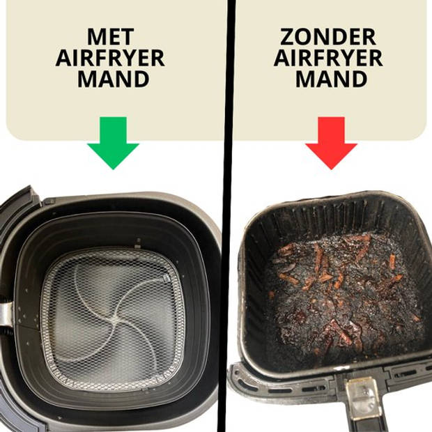 Keukenvriend XXL Airfryer siliconen mand vierkant 20,5 cm