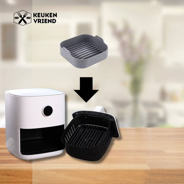 Keukenvriend XXL Airfryer siliconen mand vierkant 20,5 cm