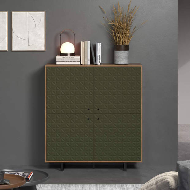 Sentra dressoir groen, eik decor.