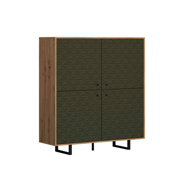 Sentra dressoir groen, eik decor.