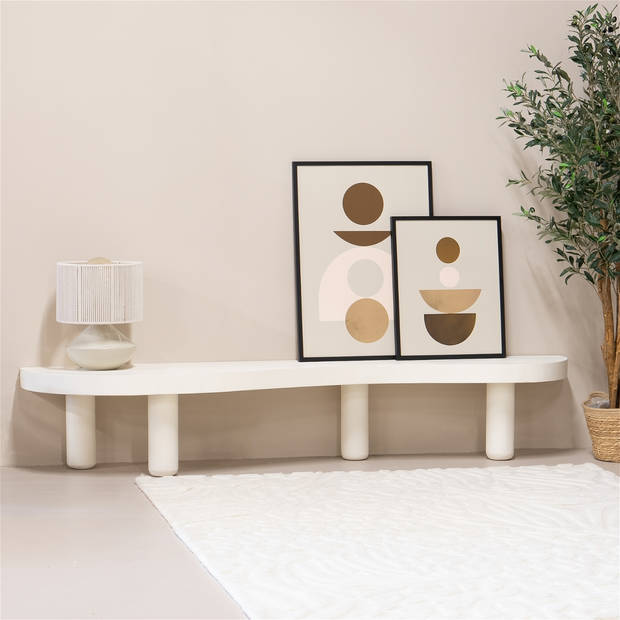 Giga Meubel - Tv-Meubel Organisch - Beton Ciré Beige - 200x45x35cm - Siva