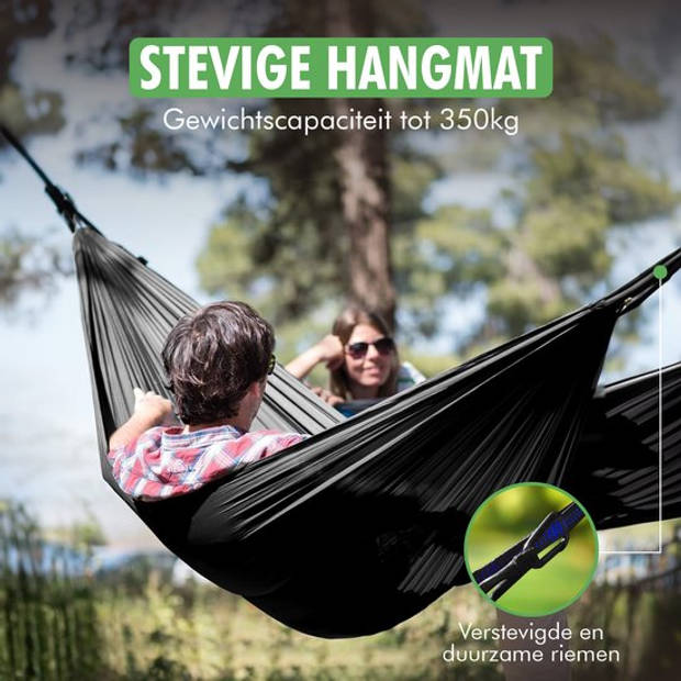 Travelhawk Hangmat - Dubbele en Enkele Hangmatten - Campingaccessoires - hangmat 2 Persoons - Incl Opbergzak