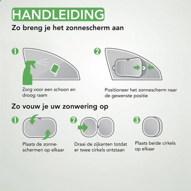 Travelhawk Zonnescherm Auto Baby - 2 Stuks - Zonwering Auto - UV Protectie voor Baby en Kind - Zonwering Zijruiten - Zel