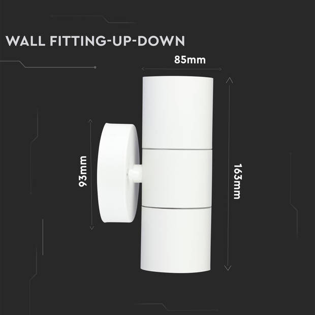 V-TAC VT-7622-W Buitenverlichting - GU10 Up Down Fittings - IP44 - Modelnr: - VT-7622-W