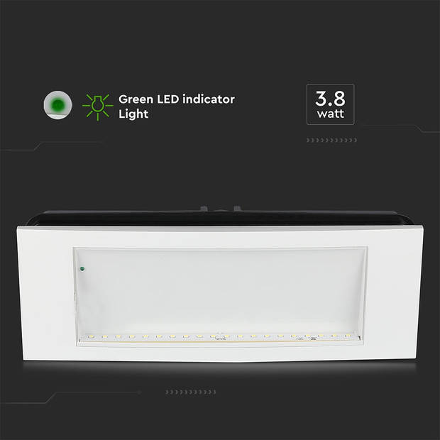 V-TAC VT-511-S Bulkheads Noodverlichting - 12 - Uur - Samsung - Wit - IP20 - 3.8W - 110 Lumen - 6000K