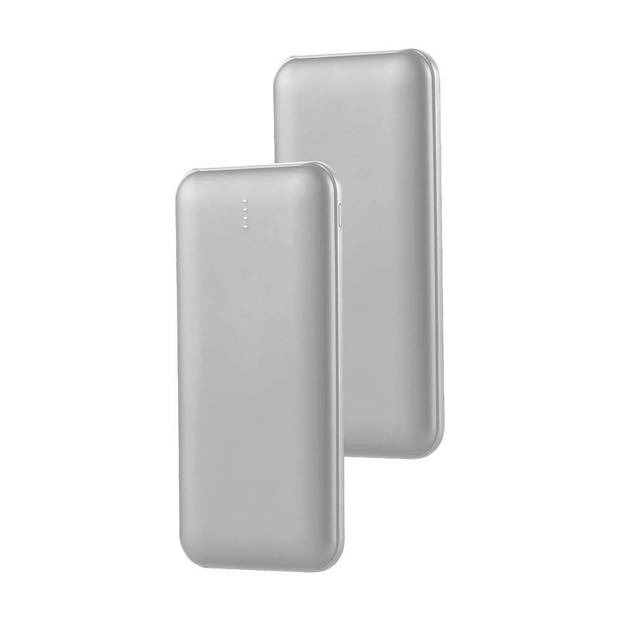 V-TAC VT-3527-S Power Banks met LED-scherm - Zilveren behuizing - 10000mAh