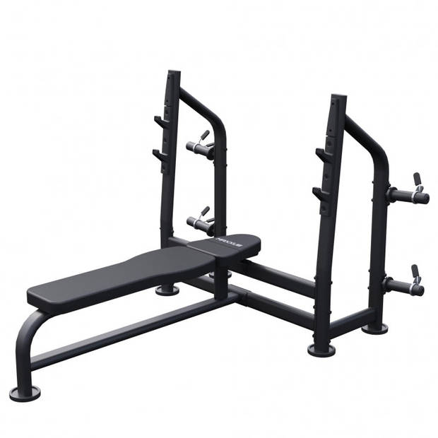 MAXXUS Brede halterbank PRO - Fitnessbank met Rack - Belastbaar tot 390 kg - Zwart