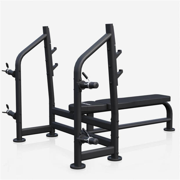 MAXXUS Brede halterbank PRO - Fitnessbank met Rack - Belastbaar tot 390 kg - Zwart