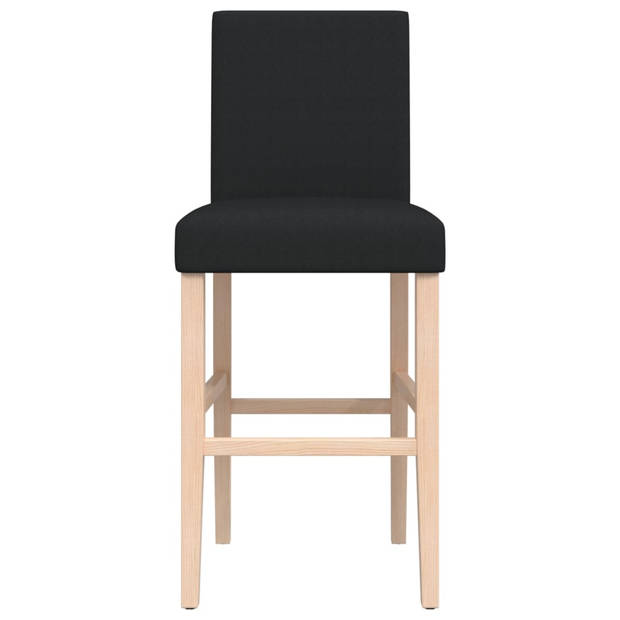 vidaXL Barstoelen 2 st massief rubberhout en stof