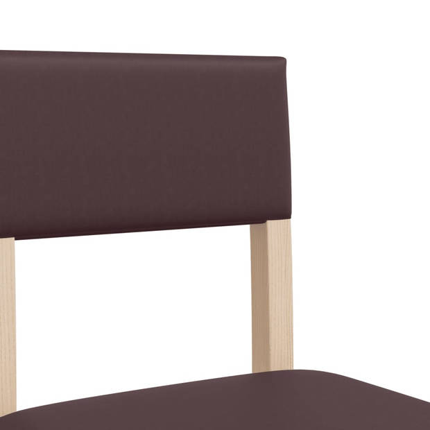 vidaXL Barstoelen 2 st massief rubberhout en kunstleer