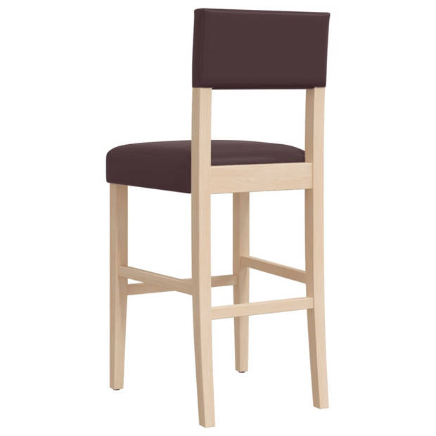 vidaXL Barstoelen 2 st massief rubberhout en kunstleer