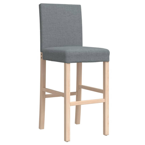 vidaXL Barstoelen 2 st massief rubberhout en stof