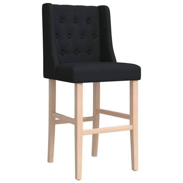 vidaXL Barstoelen 2 st massief rubberhout en stof