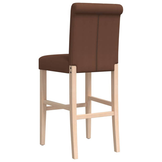 vidaXL Barstoelen 2 st massief rubberhout en stof