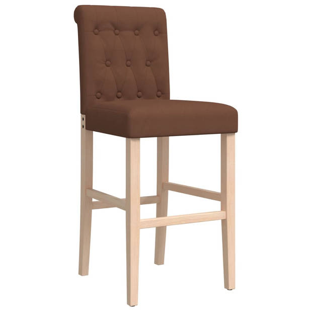 vidaXL Barstoelen 2 st massief rubberhout en stof