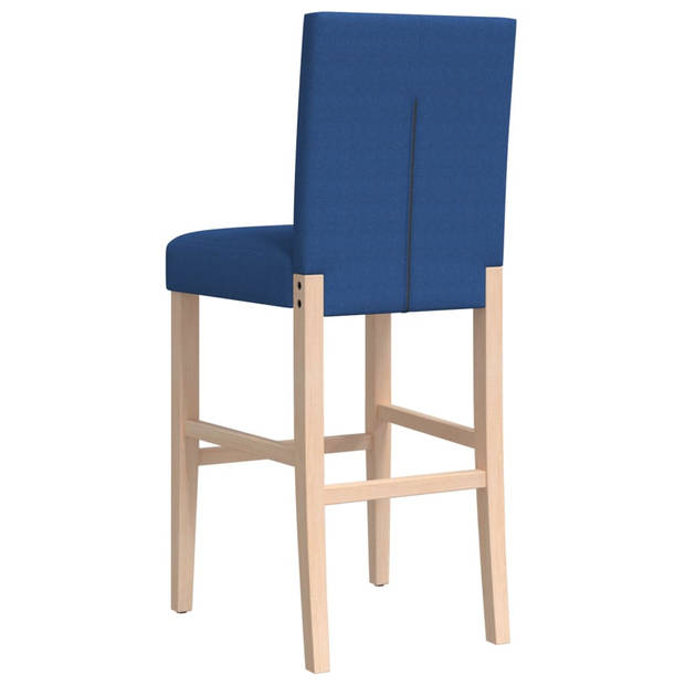 vidaXL Barstoelen 2 st massief rubberhout en stof