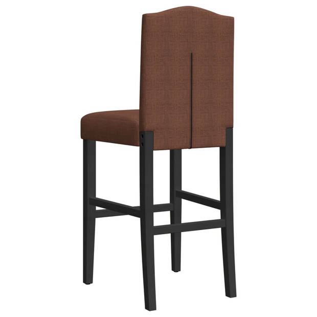 vidaXL Barstoelen 2 st massief rubberhout en stof