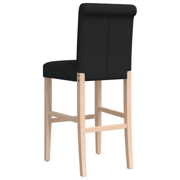 vidaXL Barstoelen 2 st massief rubberhout en stof