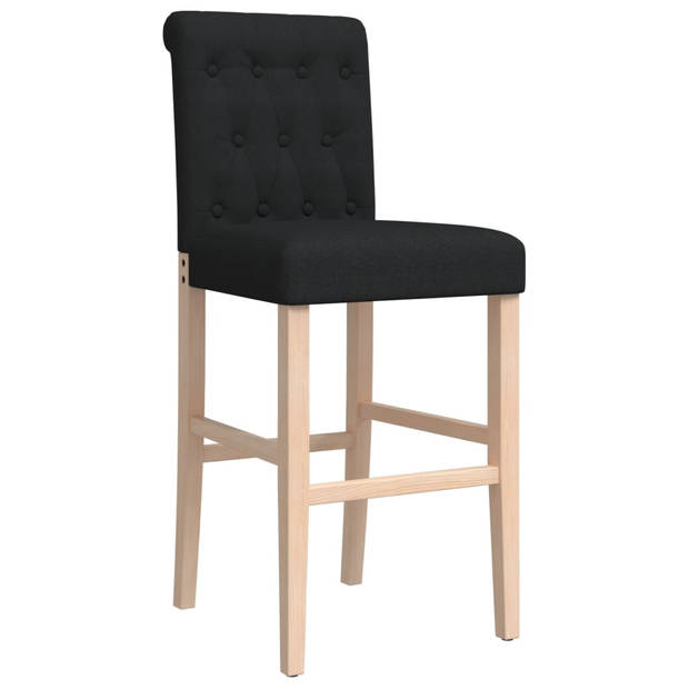 vidaXL Barstoelen 2 st massief rubberhout en stof