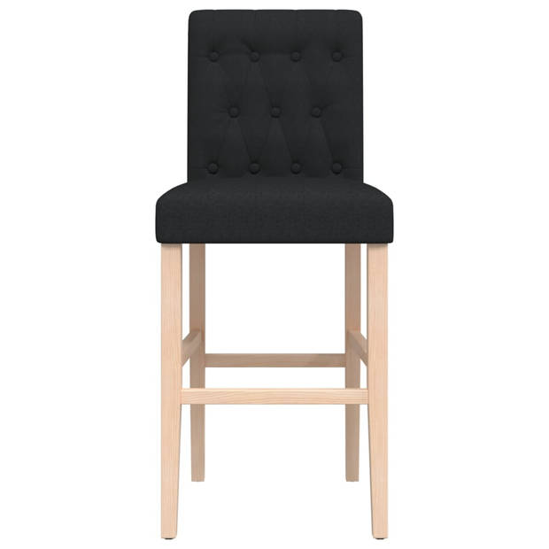 vidaXL Barstoelen 2 st massief rubberhout en stof