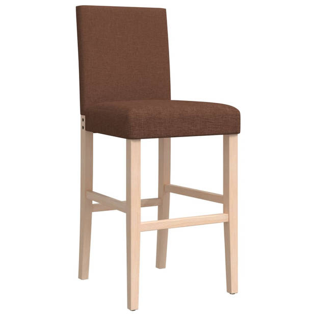 vidaXL Barstoelen 2 st massief rubberhout en stof