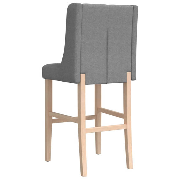 vidaXL Barstoelen 2 st massief rubberhout en stof