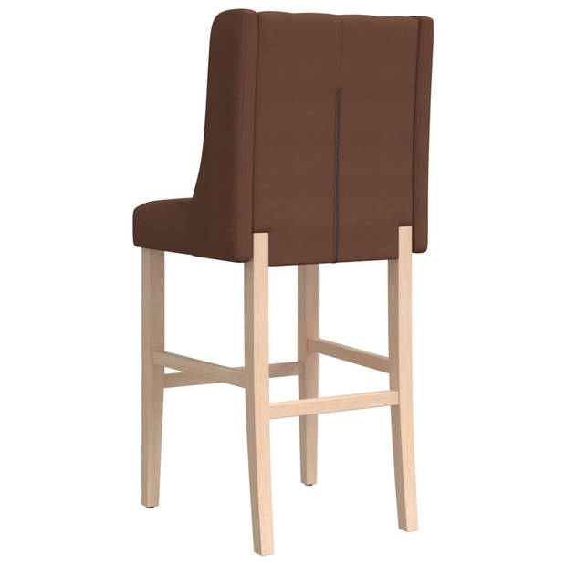 vidaXL Barstoelen 2 st massief rubberhout en stof