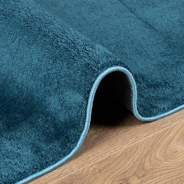 vidaXL Vloerkleed OVIEDO laagpolig 120x120 cm turquoise