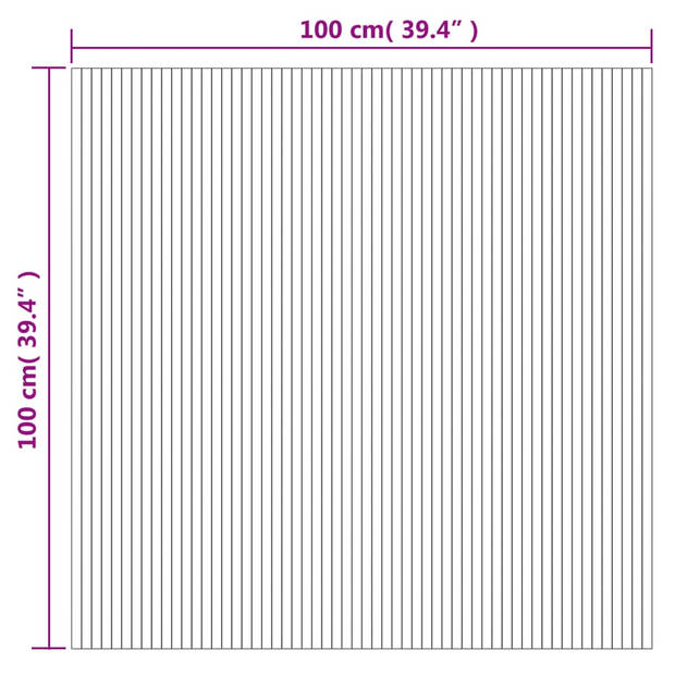 vidaXL Vloerkleed rechthoekig 100x100 cm bamboe bruin