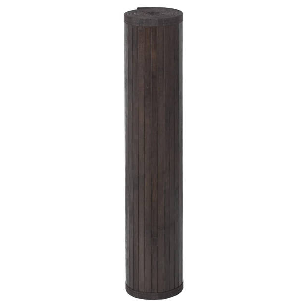 vidaXL Vloerkleed rechthoekig 100x400 cm bamboe donkerbruin