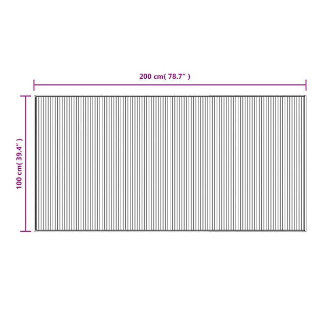 vidaXL Vloerkleed rechthoekig 100x200 cm bamboe donkerbruin